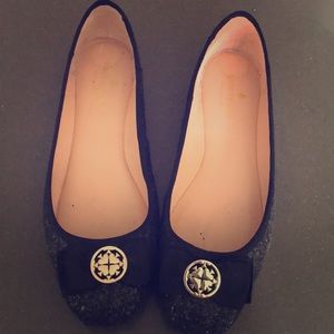 Kate Spade Fontana black flats (9M)